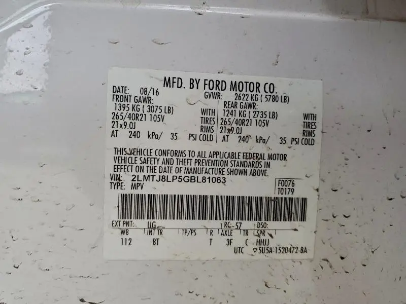 2016 LINCOLN MKX RESERVE  