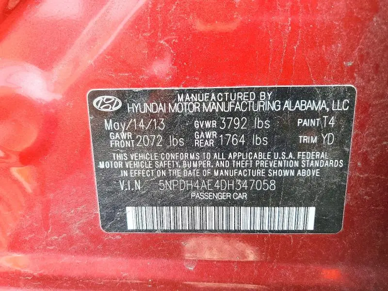 2013 HYUNDAI ELANTRA GLS  