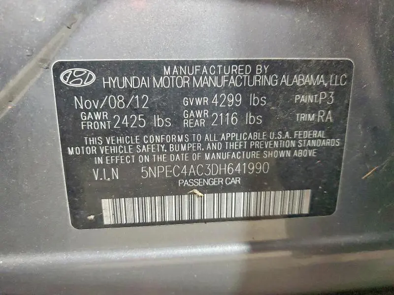 2013 HYUNDAI SONATA LIMITED  