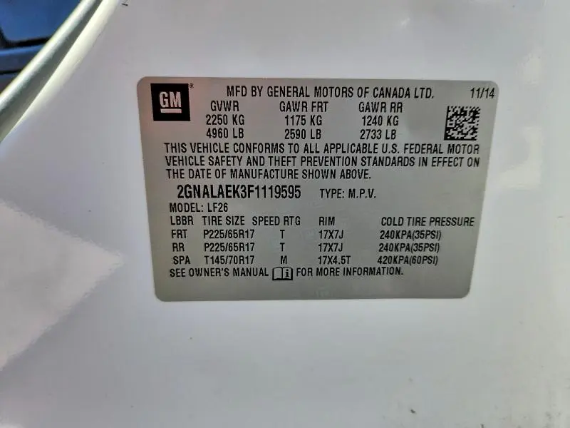 2015 CHEVROLET EQUINOX LS  