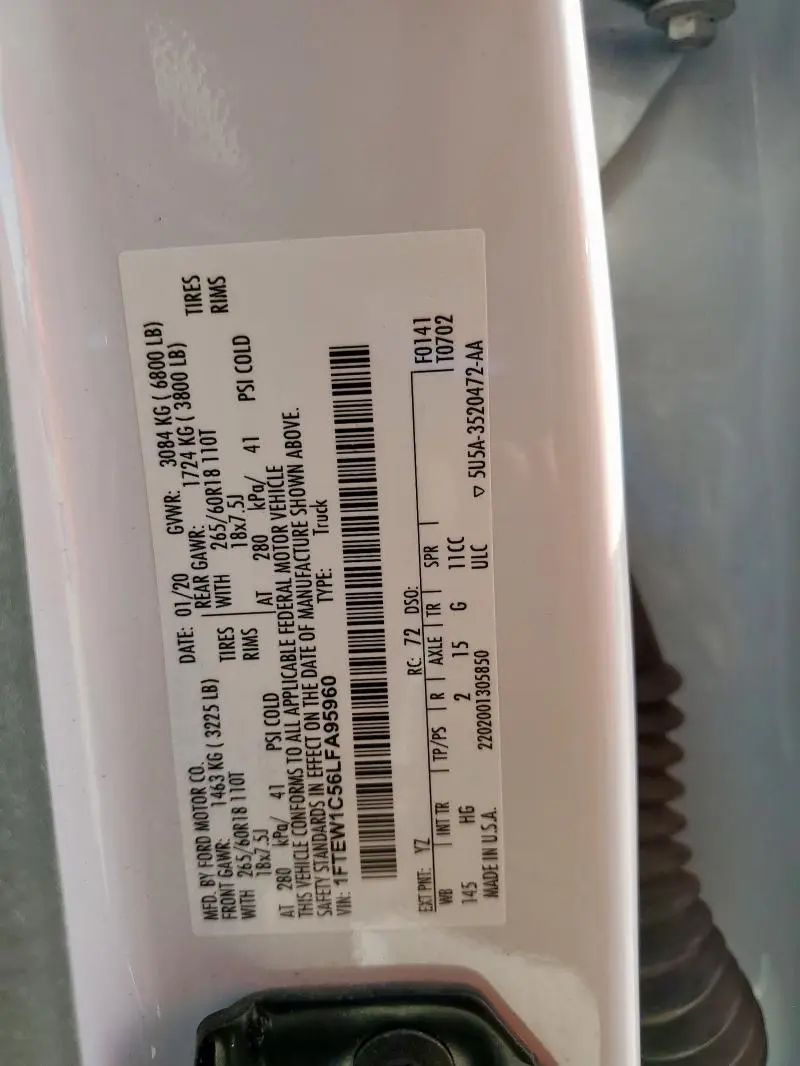 2020 FORD F150 SUPERCREW  