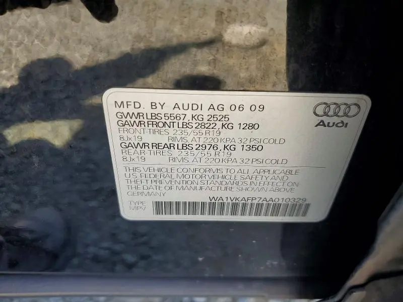 2010 AUDI Q5 PRESTIGE  
