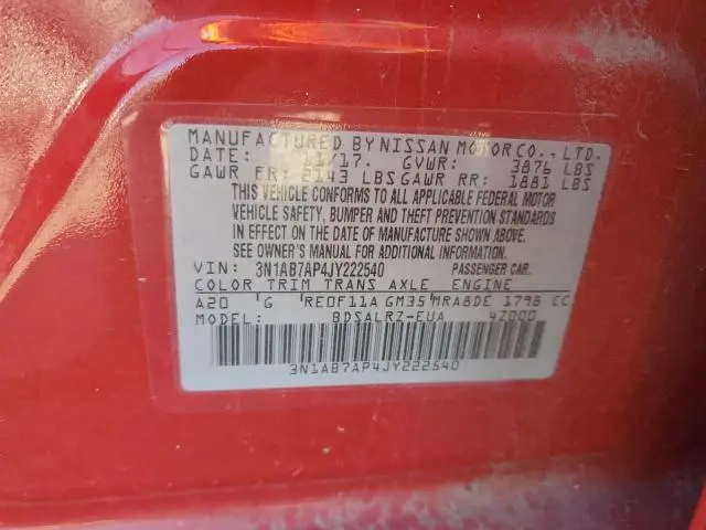 2018 NISSAN SENTRA S  