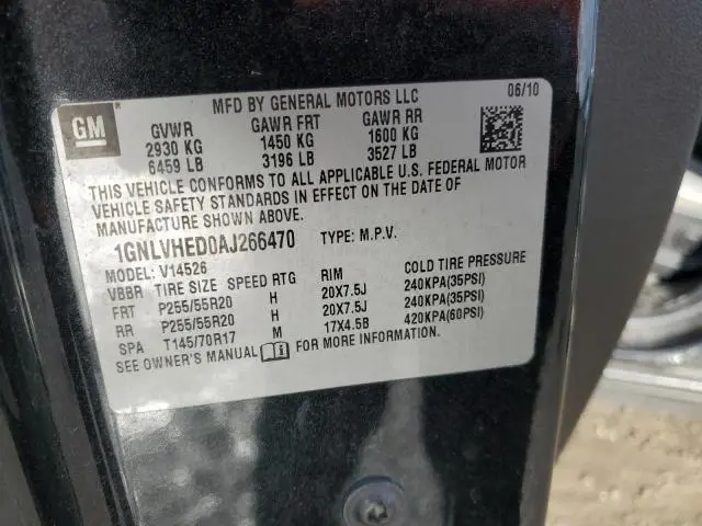 2010 CHEVROLET TRAVERSE LTZ  