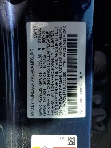 2020 HONDA ACCORD LX