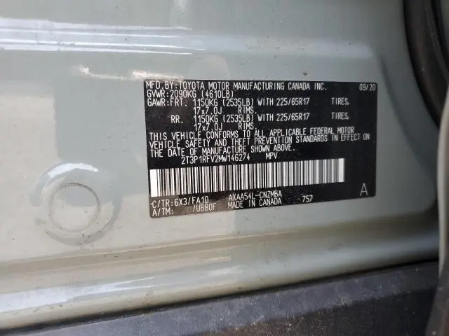 2021 TOYOTA RAV4 XLE  
