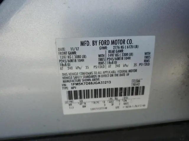 2018 FORD EXPLORER XLT  