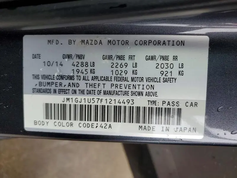 2015 MAZDA 6 SPORT  