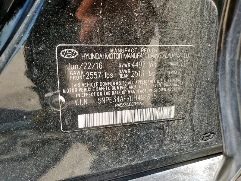 2017 HYUNDAI SONATA SPORT  