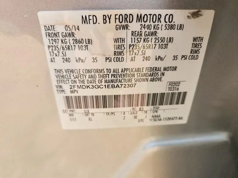 2014 FORD EDGE SE  
