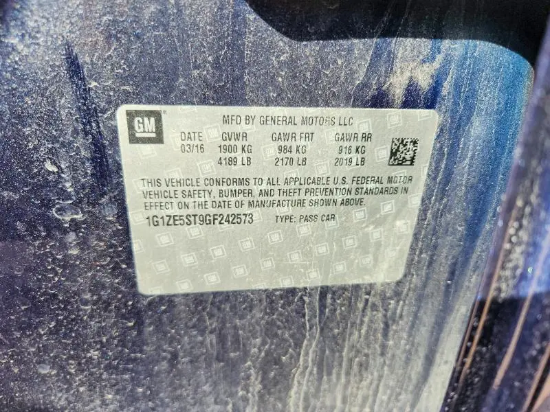 2016 CHEVROLET MALIBU LT  