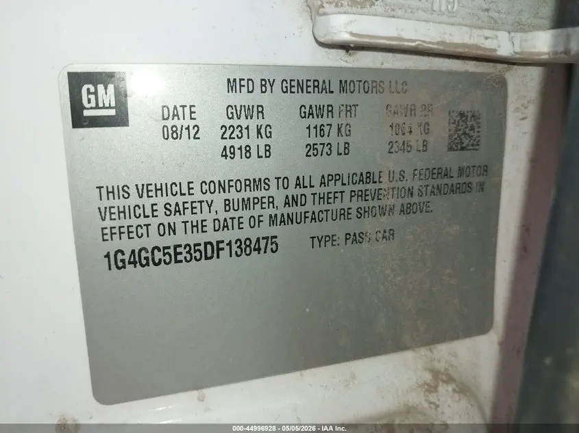 2013 BUICK LACROSSE LEATHER GROUP