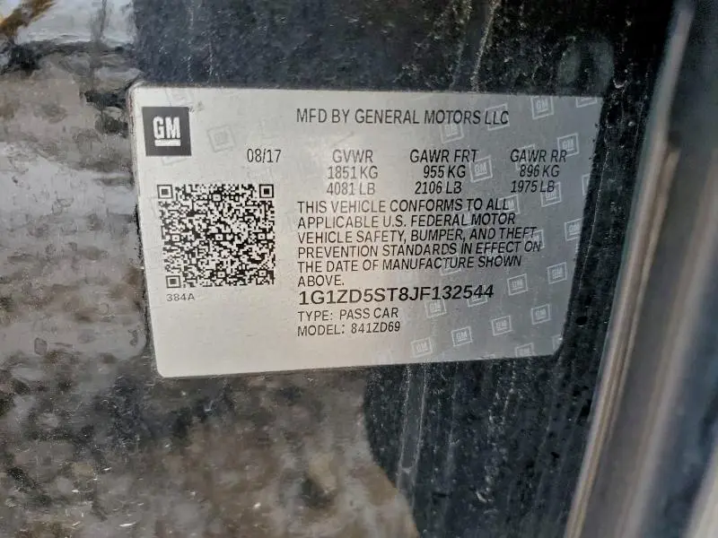 2018 CHEVROLET MALIBU LT  