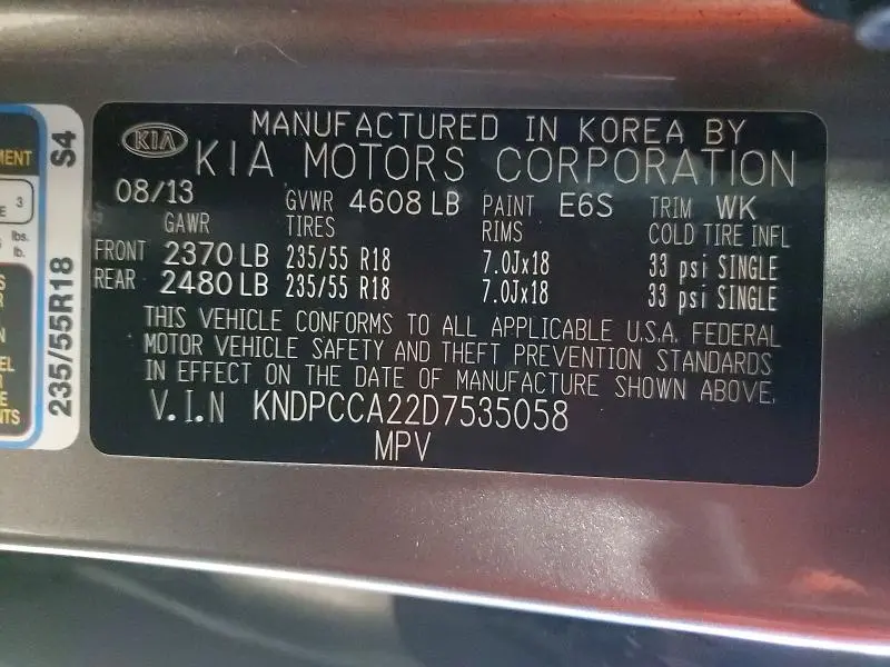 2013 KIA SPORTAGE EX  