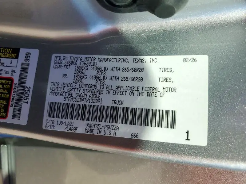 2026 TOYOTA TUNDRA PLATINUM HV  
