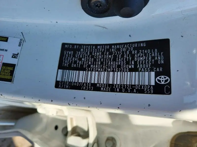 2021 TOYOTA COROLLA L  