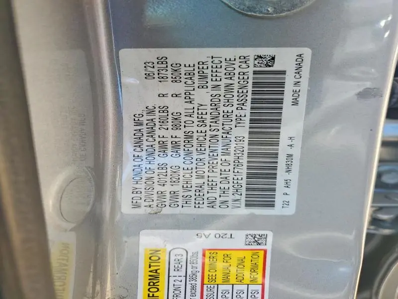 2023 HONDA CIVIC EX  