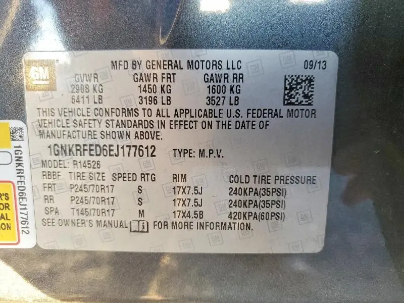 2014 CHEVROLET TRAVERSE LS  