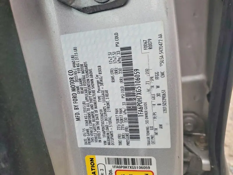 2016 FORD FUSION SE  