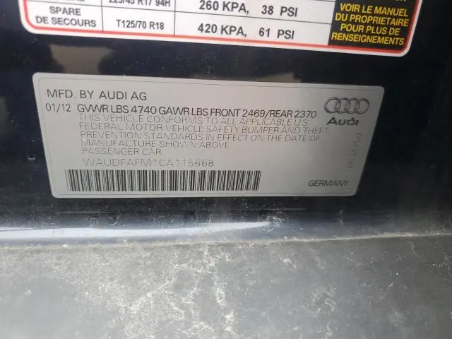 2012 AUDI A3 PREMIUM  