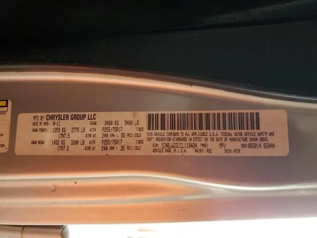 2012 JEEP WRANGLER UNLIMITED SPORT  