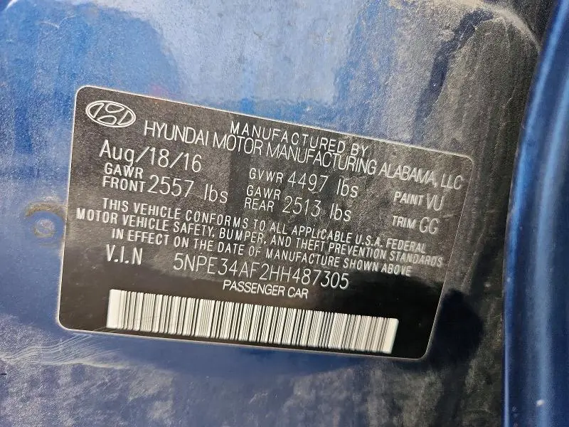 2017 HYUNDAI SONATA SPORT  