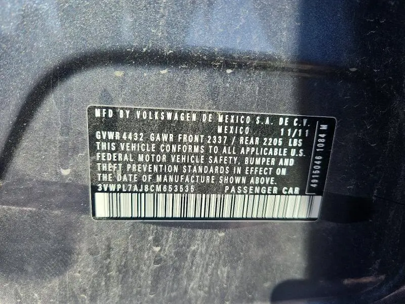 2012 VOLKSWAGEN JETTA TDI  