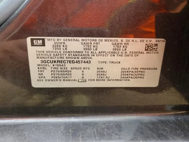2014 CHEVROLET SILVERADO K1500 LT  