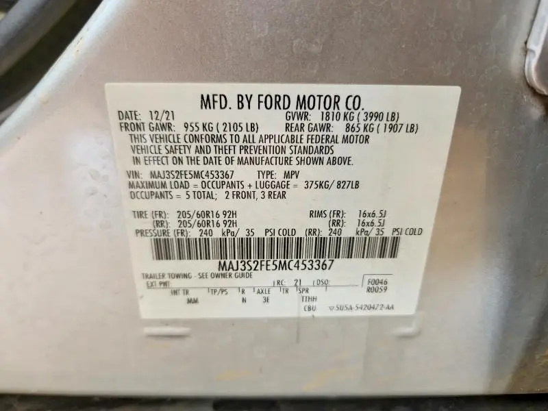 2021 FORD ECOSPORT S  