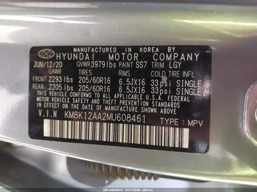 2021 HYUNDAI KONA SE