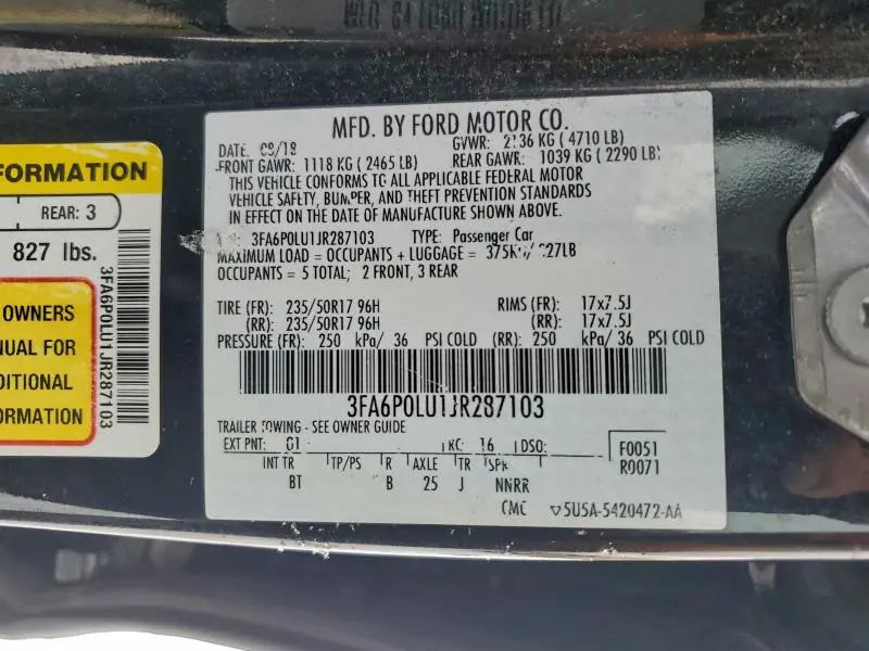2018 FORD FUSION SE HYBRID  