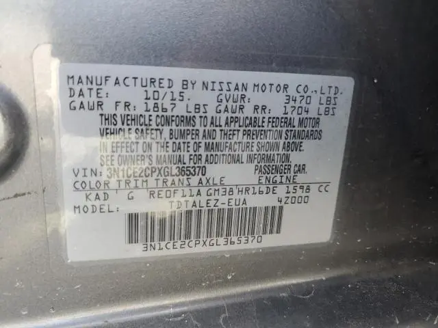 2016 NISSAN VERSA NOTE S  