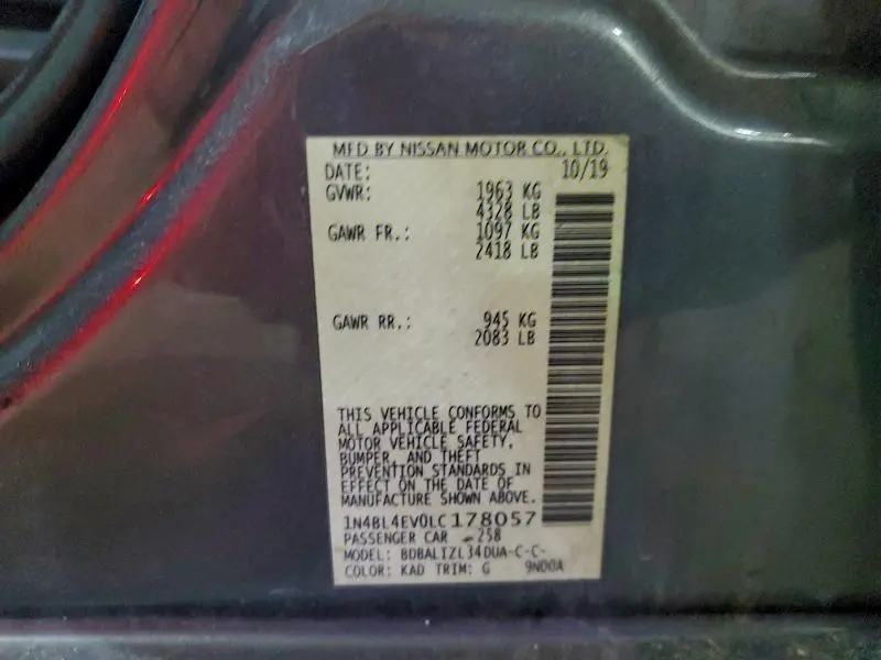 2020 NISSAN ALTIMA SL  