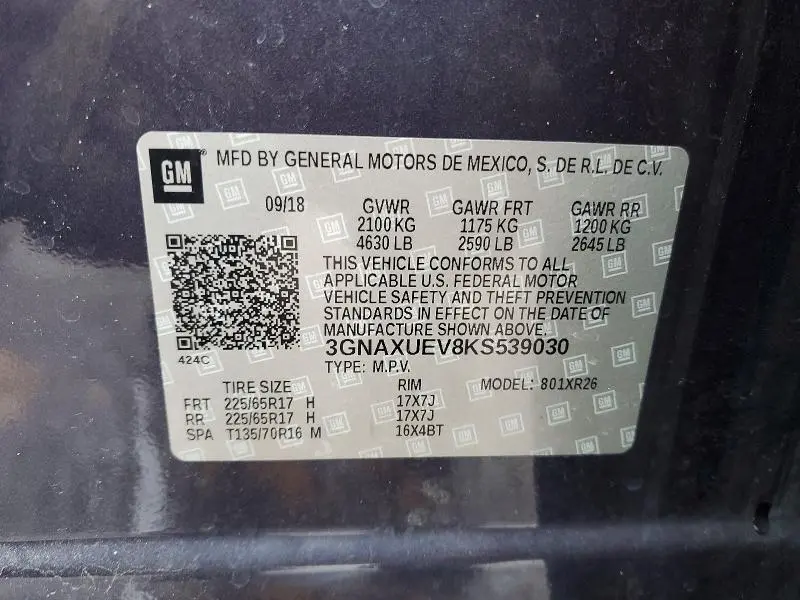 2019 CHEVROLET EQUINOX LT  