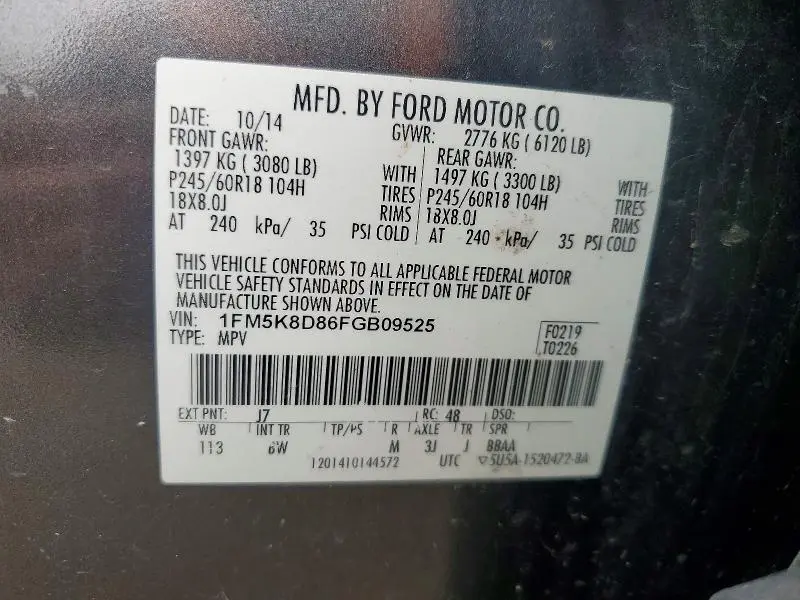 2015 FORD EXPLORER XLT  