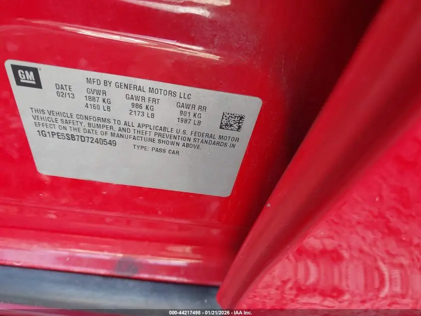 2013 CHEVROLET CRUZE 2LT AUTO