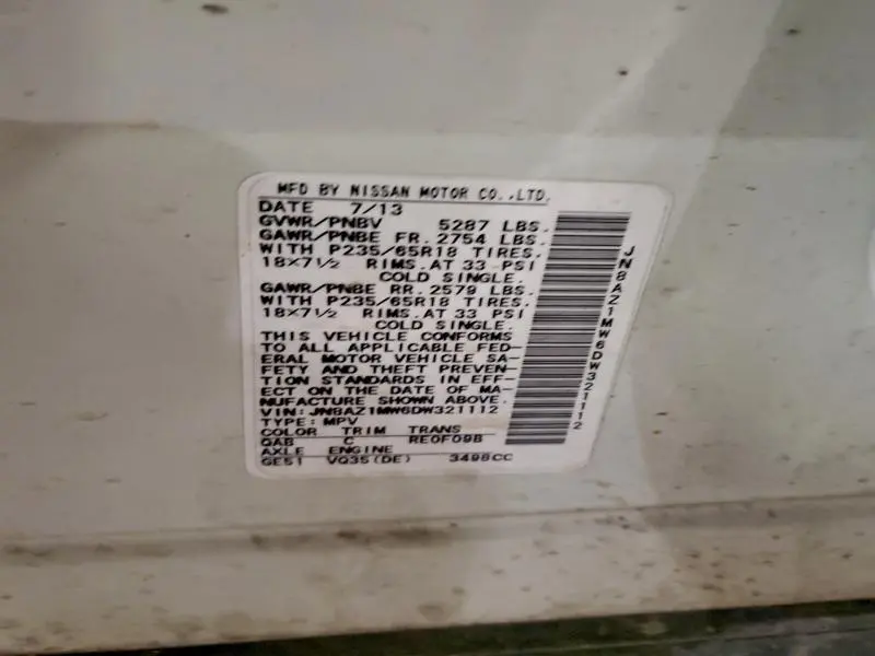 2013 NISSAN MURANO S  