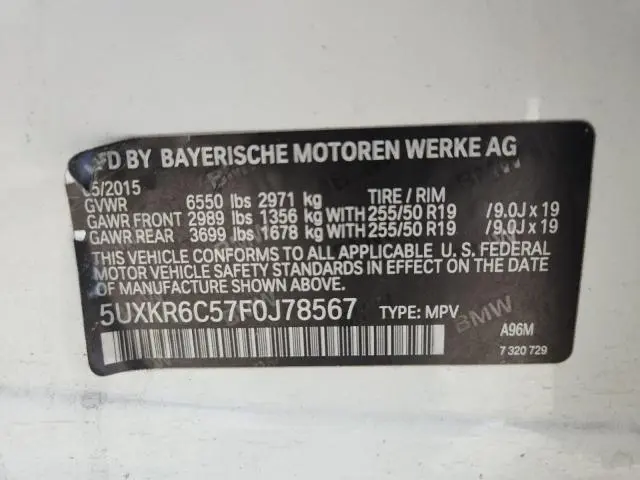 2015 BMW X5 XDRIVE50I  