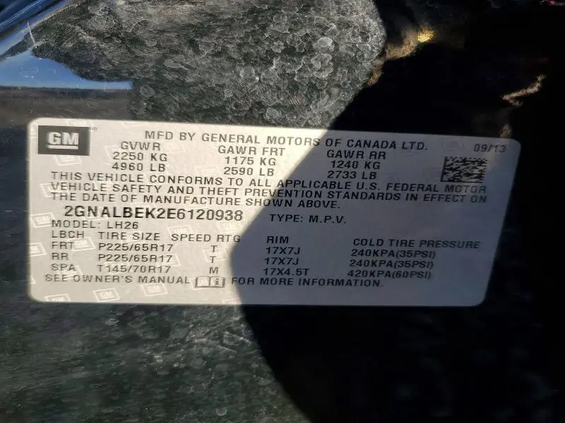 2014 CHEVROLET EQUINOX LT  