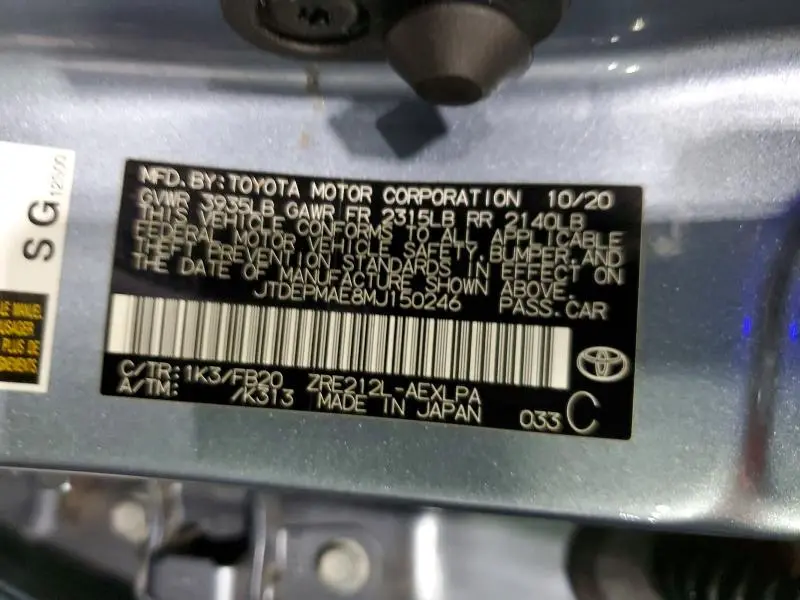 2021 TOYOTA COROLLA LE  