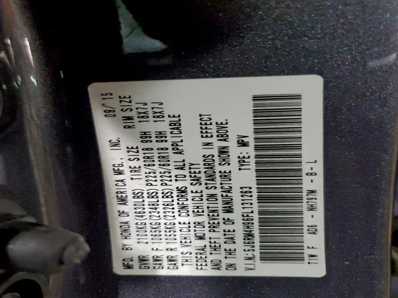 2015 HONDA CR-V TOURING  