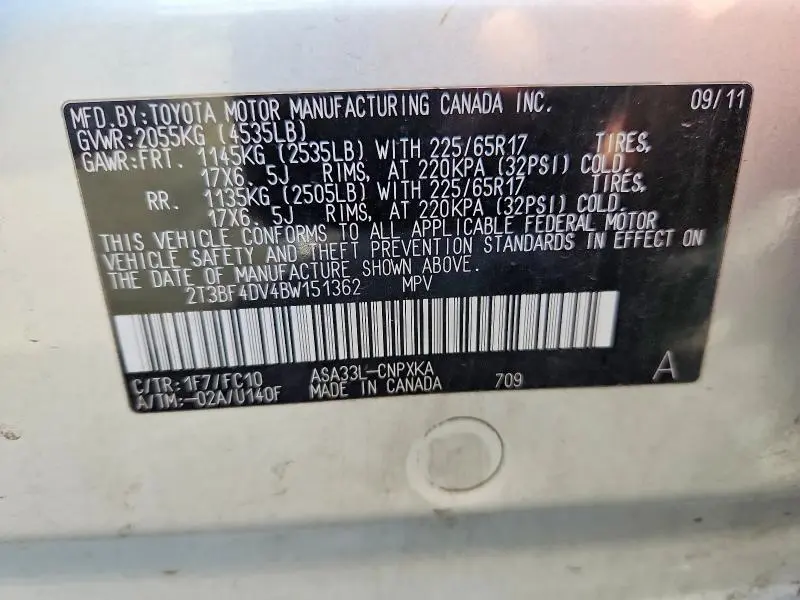 2011 TOYOTA RAV4 BASE  