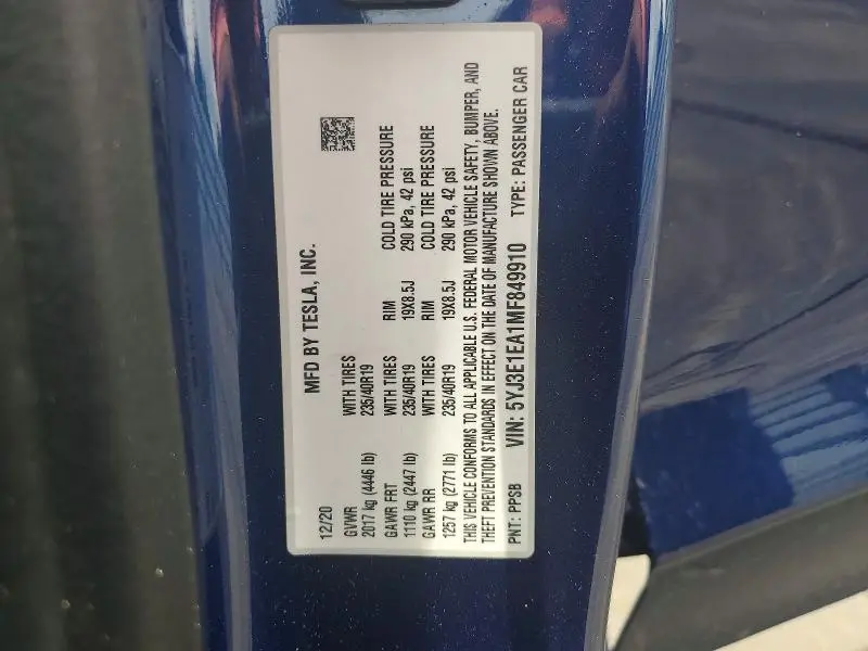 2021 TESLA MODEL 3   