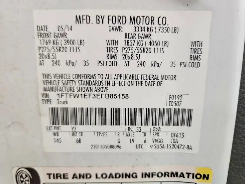 2014 FORD F150 SUPERCREW  