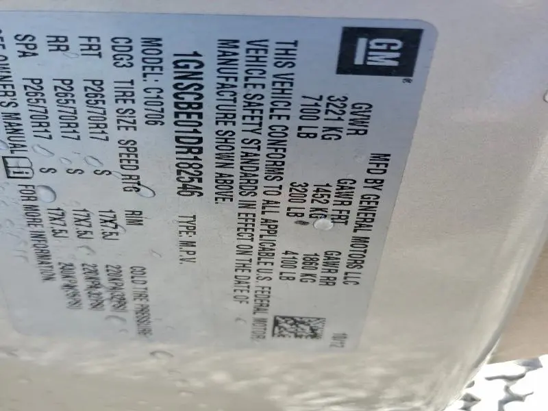 2013 CHEVROLET TAHOE C1500 LT  