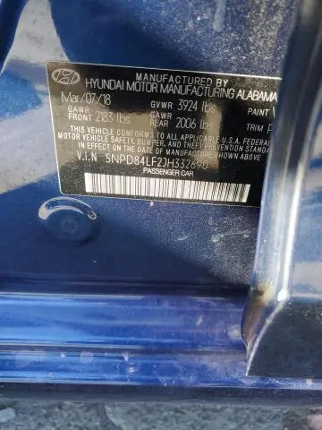 2018 HYUNDAI ELANTRA SEL  