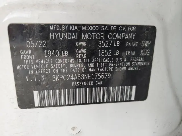 2022 HYUNDAI ACCENT SE
