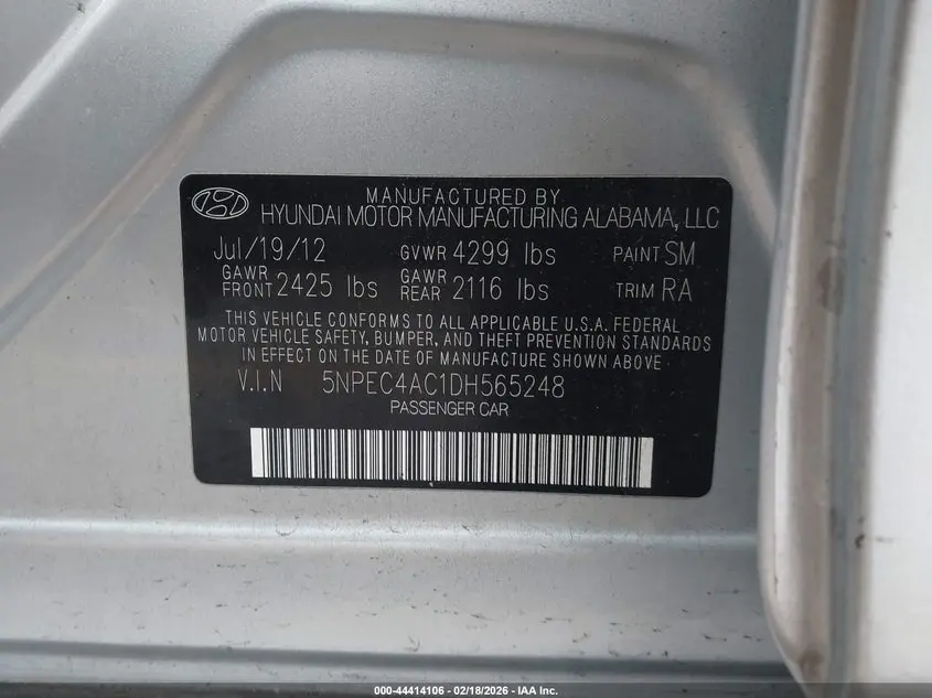 2013 HYUNDAI SONATA LIMITED