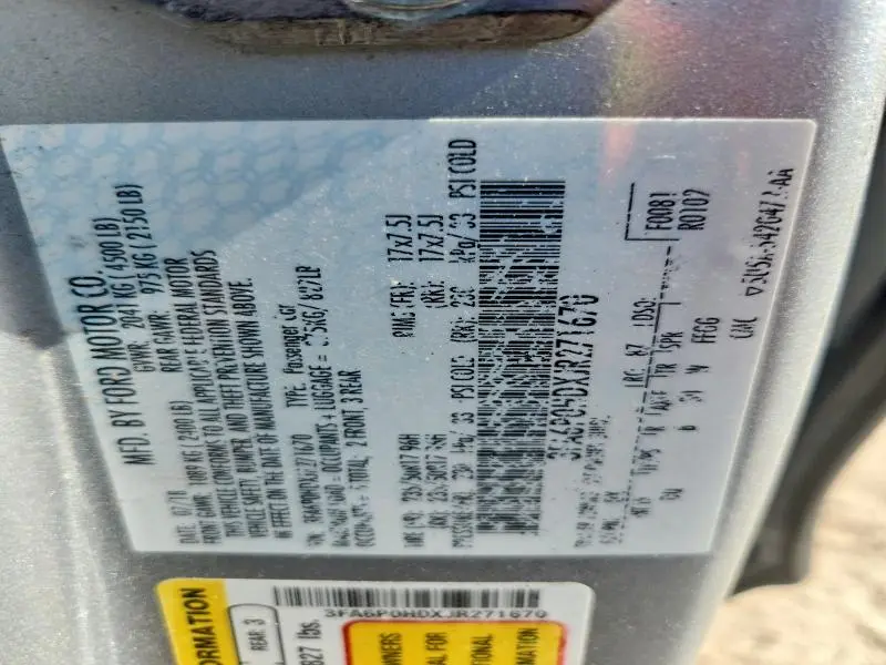 2018 FORD FUSION SE  