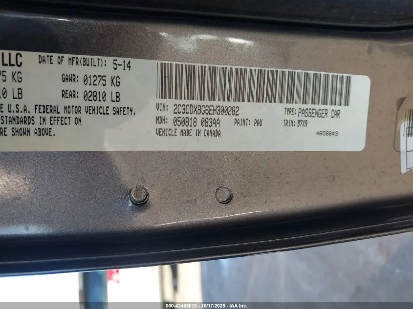 2014 DODGE CHARGER SE